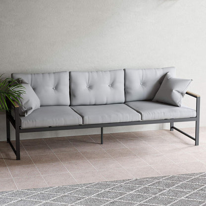 Cliffside Metal Patio Furniture - Mix and Match Modern Outdoor Furniture Pieces, Metal Sofa with Cushions